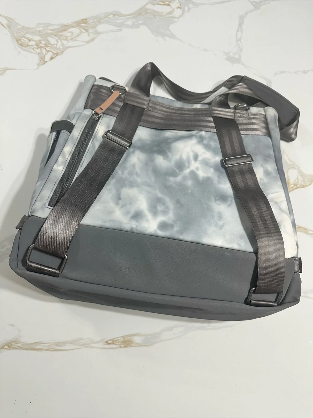 Gray Tie-Dye Pivot Petunia Picklebottom Diaper bag
